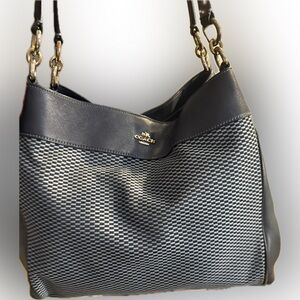 Coach Lexy Legacy Navy Jacquard Tote